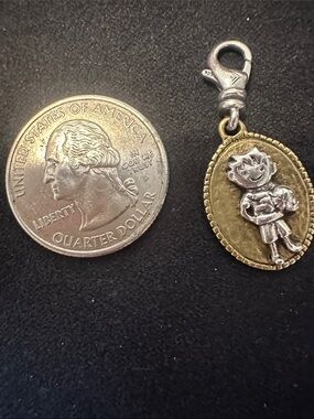 Silpada Two-Tone 'All-Star Boy' Oval Charm in Silver and Brass
